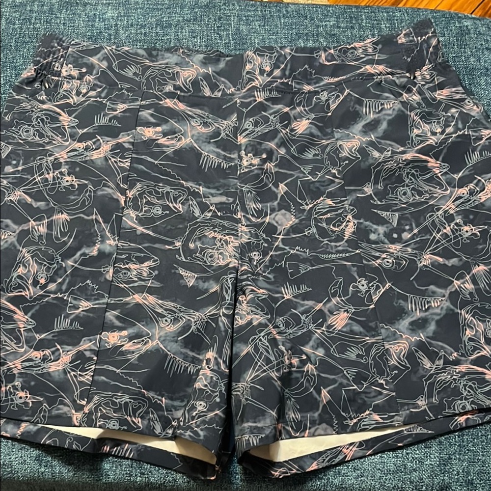 Columbia High Waist Blue and Pink Shorts
